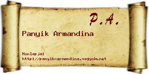 Panyik Armandina névjegykártya